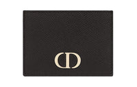 DIOR Grain Cow Leather Card Holder Card Holder Unisex Black