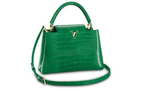 LOUIS VUITTON Capucines Crocodile Leather One Shoulder Handbags Medium Size Women's Emerald Green