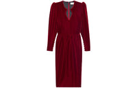 SAINT LAURENT V Neck Long Sleeved Dress
