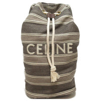 CELINE Canvas Backpack Women's Gray/Brown