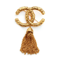CHANEL 1993 Metal Tassel Cc Brooch