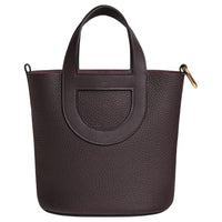 HERMES In The Loop Clemence Bullhide With Swift Leather Pig Nose Basket Bag Handbag Regular Women's Dark Reddish Purple