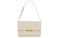 SAINT LAURENT LE MAILLON Lambskin Shoulder Bag Crossbody Bag Women's Vintage White