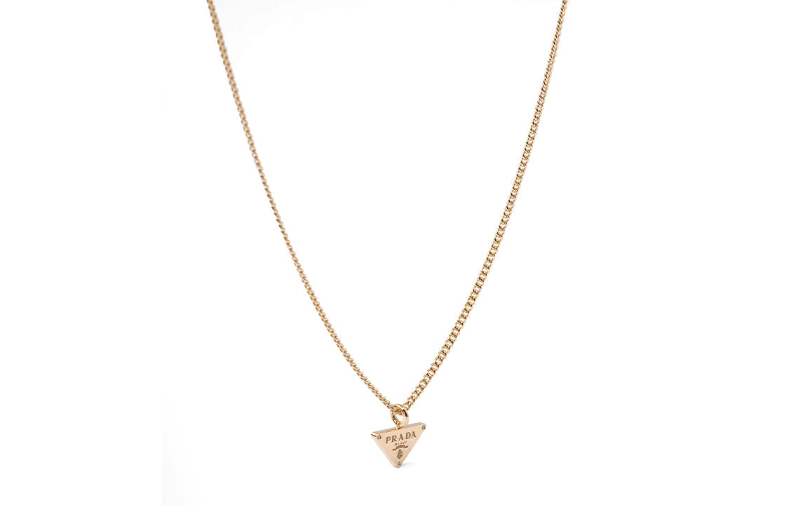 PRADA 18K Gold Diamonds Necklaces Women's Gold