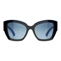 CHANEL Injection-Molded Square Sunglasses Men's Blue