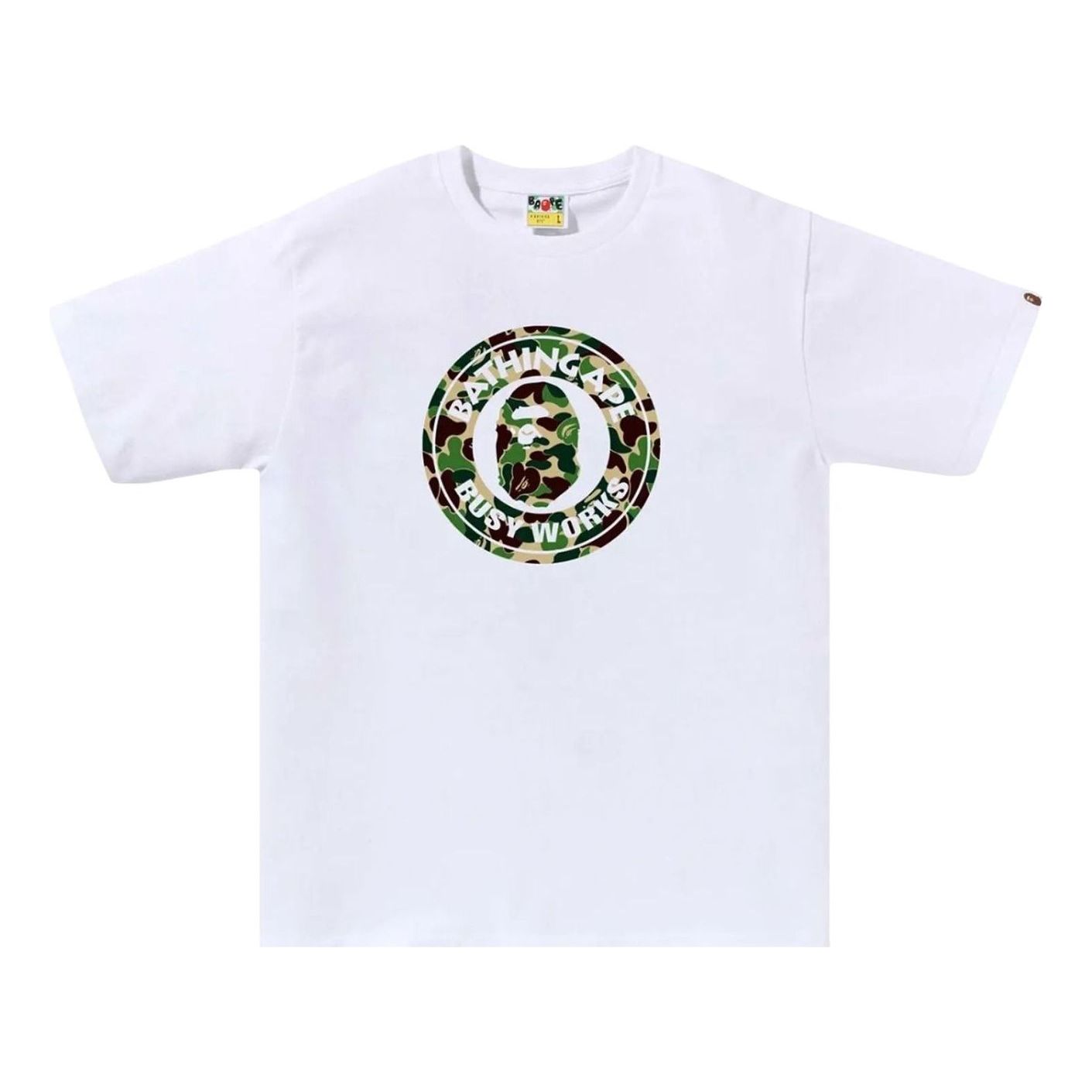 BAPE ABC Camo Busy Works Tee 'White Green' 1I30-110-006-WHTGREEN