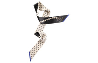 CHANEL Silk Scarves Women's Dark Gray/Blue/Milky White