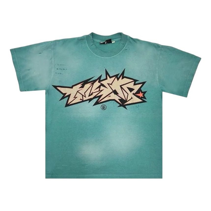 Hellstar Crack Print T-Shirt 'Green' 9357-100000103CPTS-GREEN