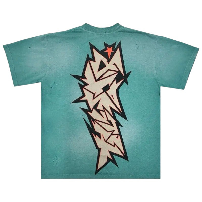 Hellstar Crack Print T-Shirt 'Green' 9357-100000103CPTS-GREEN