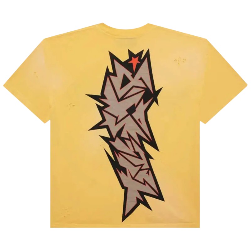 Hellstar Crack Print T-Shirt 'Yellow' 9357-100000103CPTS-YELLOW