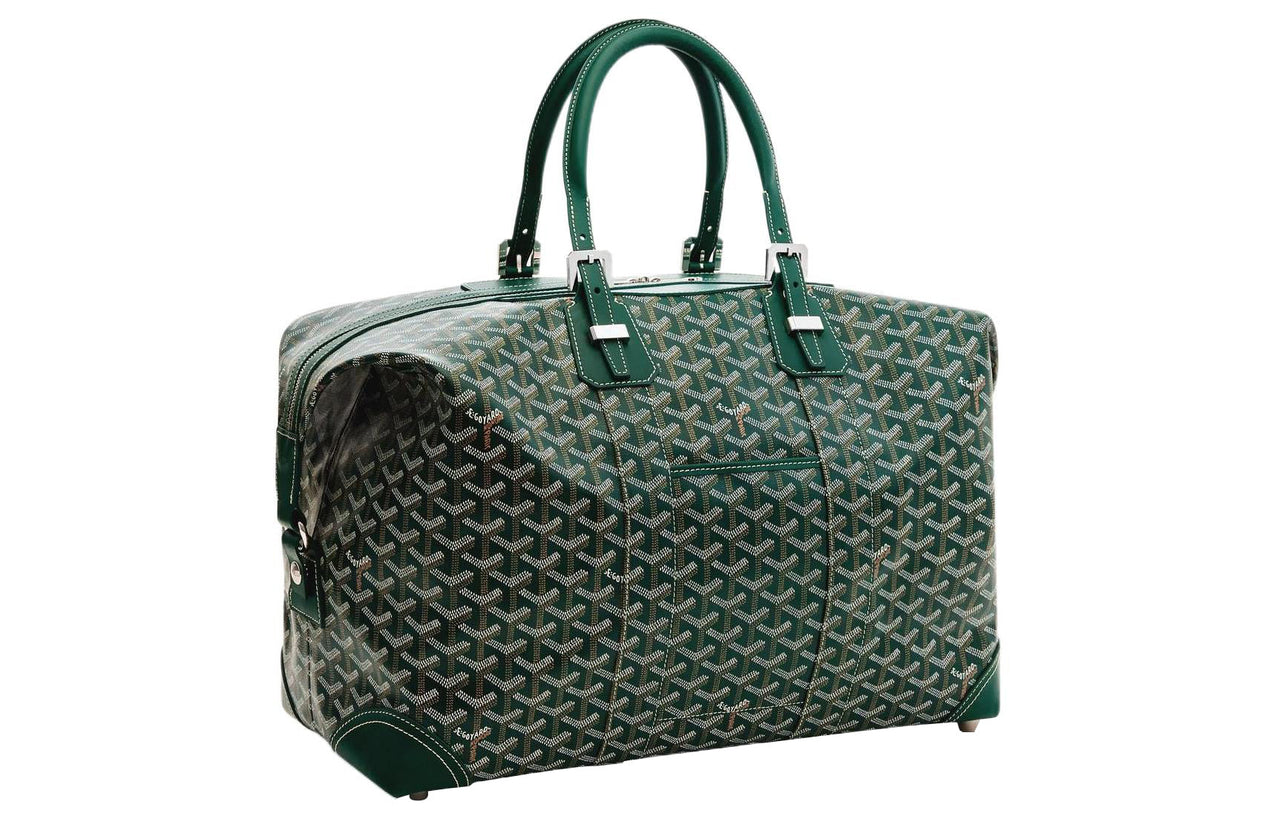 GOYARD Bowling Canvas With Leather Shoulder Bag Crossbody Bag Handbag Travel Bag Unisex Green