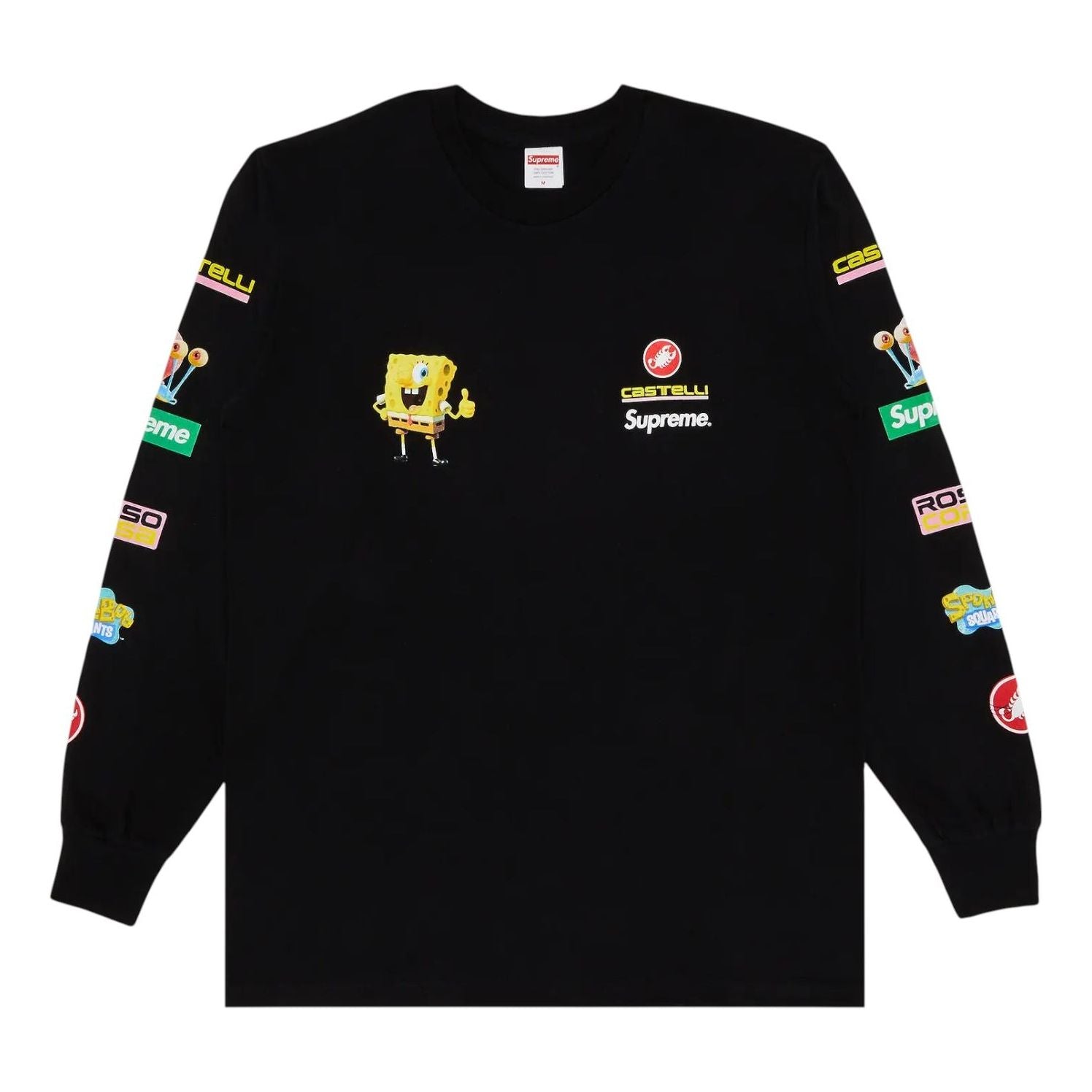 Supreme x Spongebob Squarepants x Castelli Racing Long-Sleeve T-Shirt 'Black' SS25T36-BLACK