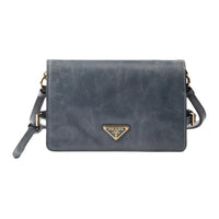 PRADA Calfskin Crossbody Bag Shoulder Bag Women's Blue