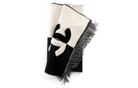 CHANEL Shawls Women's Black White