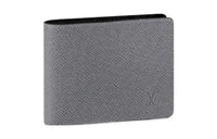 LOUIS VUITTON Slender Taiga Cow Leather Wallet Men's Gray/Black