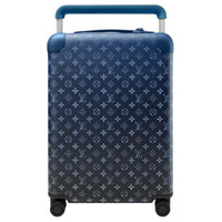 LOUIS VUITTON Leather Trim Suitcase Luggage Unisex Dark Blue