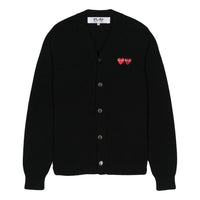 COMME des GARCONS PLAY FW25 Double Heart Cardigan 'Black' AX-N058-051-1