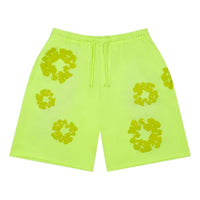 Denim Tears Mono Cotton Wreath Sweat Shorts 'Neon Green' SS25BRS0612