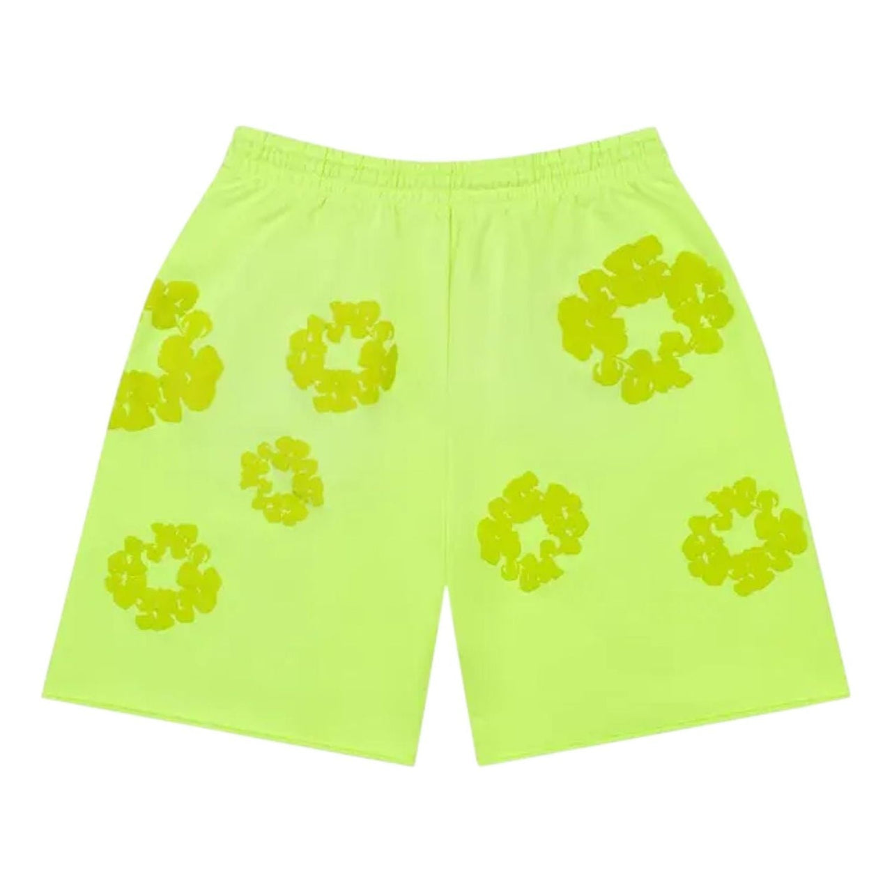 Denim Tears Mono Cotton Wreath Sweat Shorts 'Neon Green' SS25BRS0612