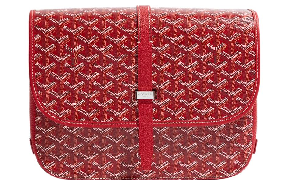 GOYARD Belvédère Canvas With Leather Crossbody Bags Shoulder Bags Unisex Red