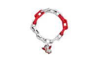 LOUIS VUITTON Silver, Metal, Resin Bracelets Men's Silver/Red