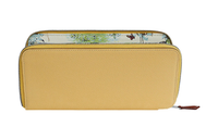 HERMES Silk'In Epsom Calfskin Wallet Women's Poussin Chick Yellow/Nata Cream White