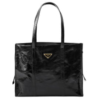 PRADA Leather Tote Bag, Shopping Bag, Handbag Tubas Women's Black