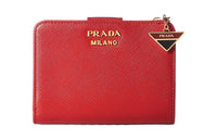 PRADA Cow Leather Wallet Regular Women's Red