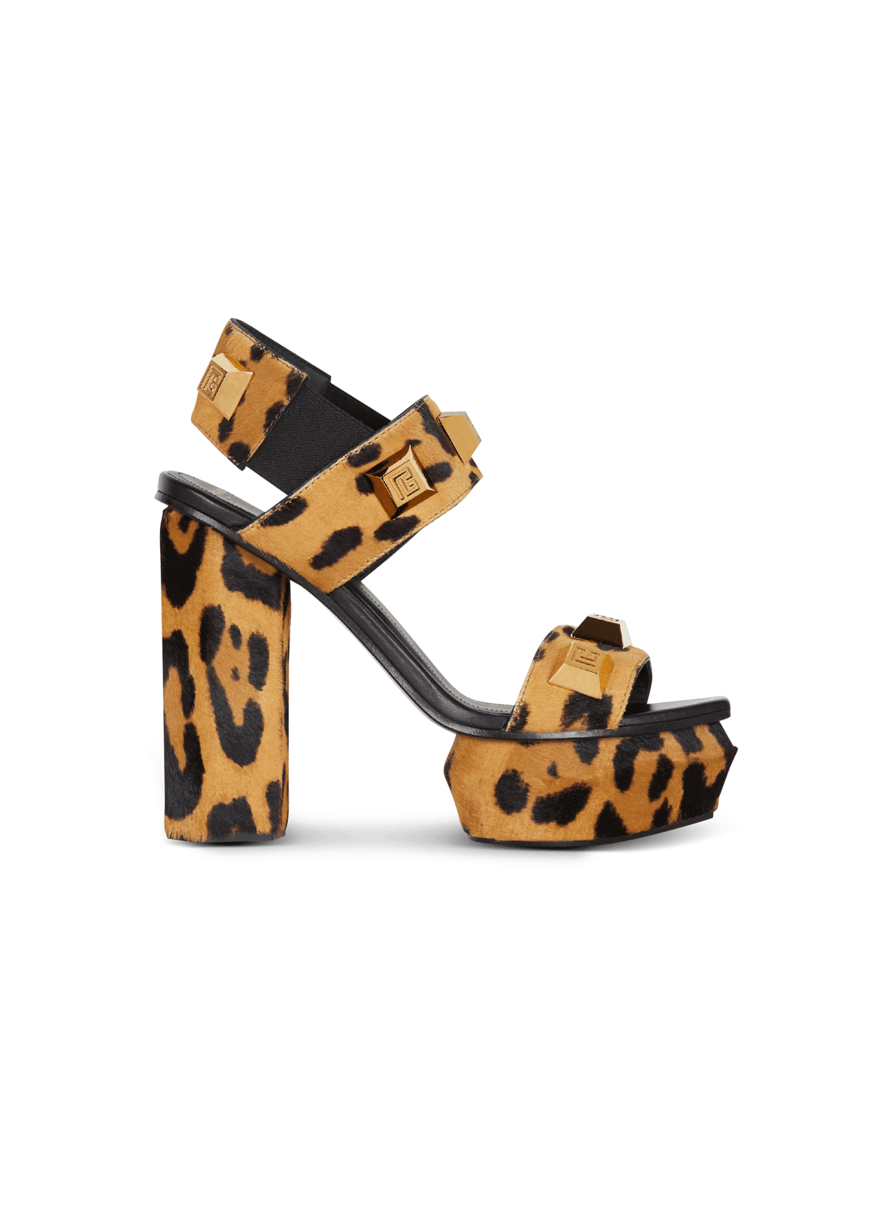 Balmain Women's Platform Sandal Ava-Leo Pony Calf&studs