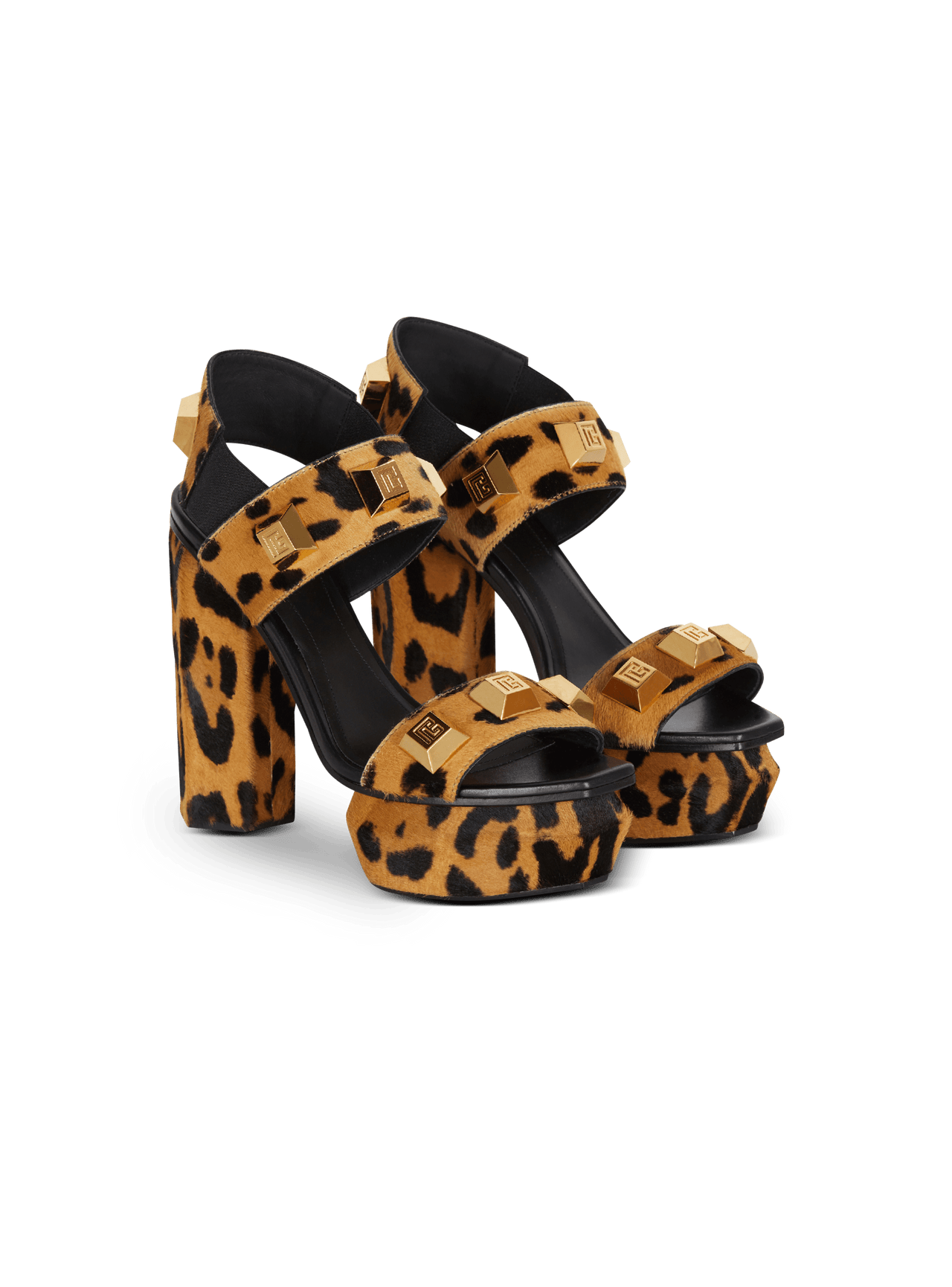 Balmain Women's Platform Sandal Ava-Leo Pony Calf&studs