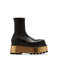 Balmain Women's Ankle Boot Vic-Lambskin&laminated Heel
