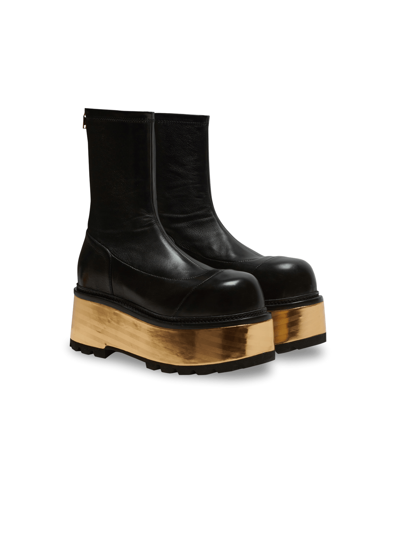 Balmain Women's Ankle Boot Vic-Lambskin&laminated Heel