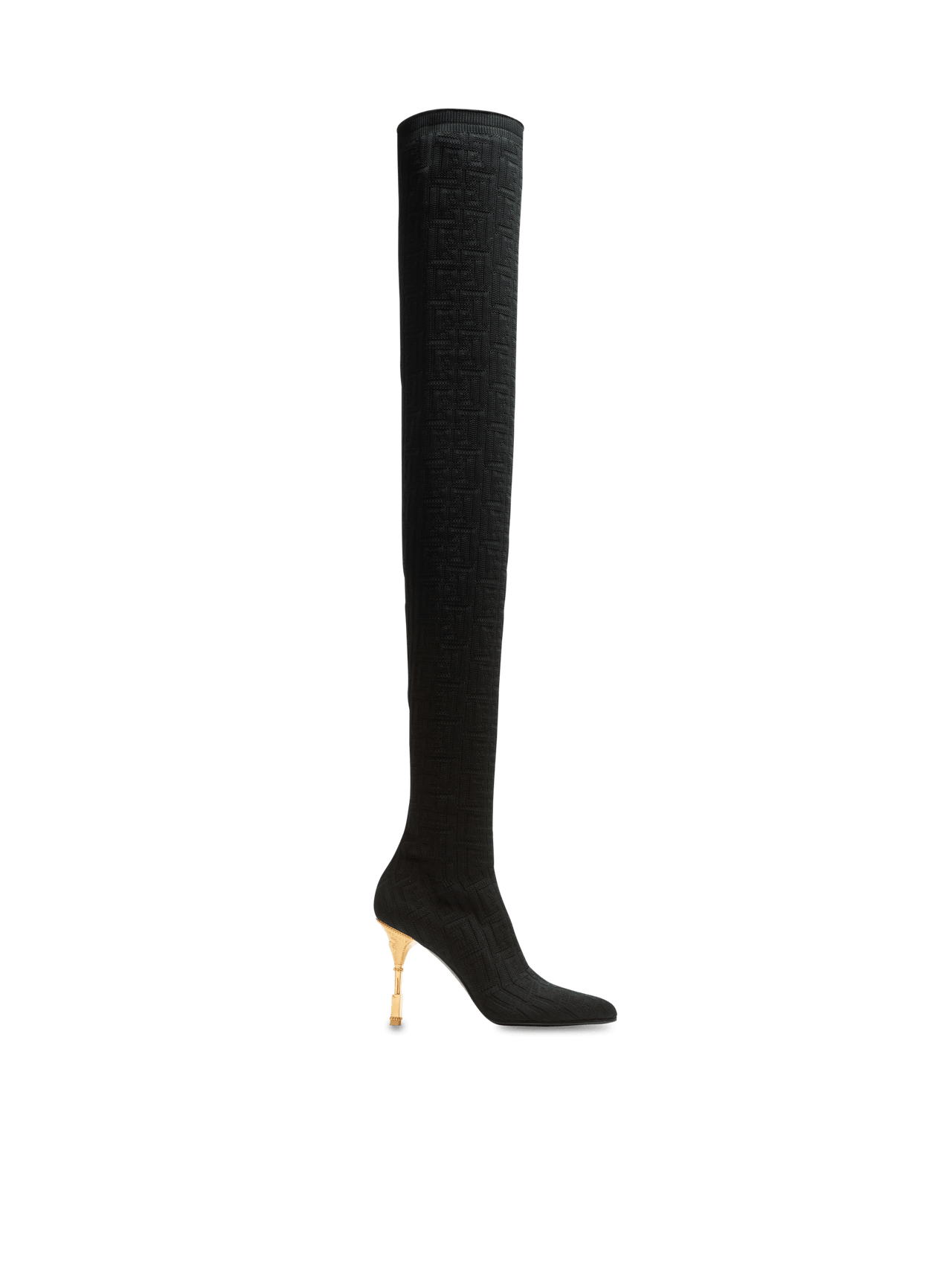 Balmain Women's Otk Boot Moneta-Monogram Knit
