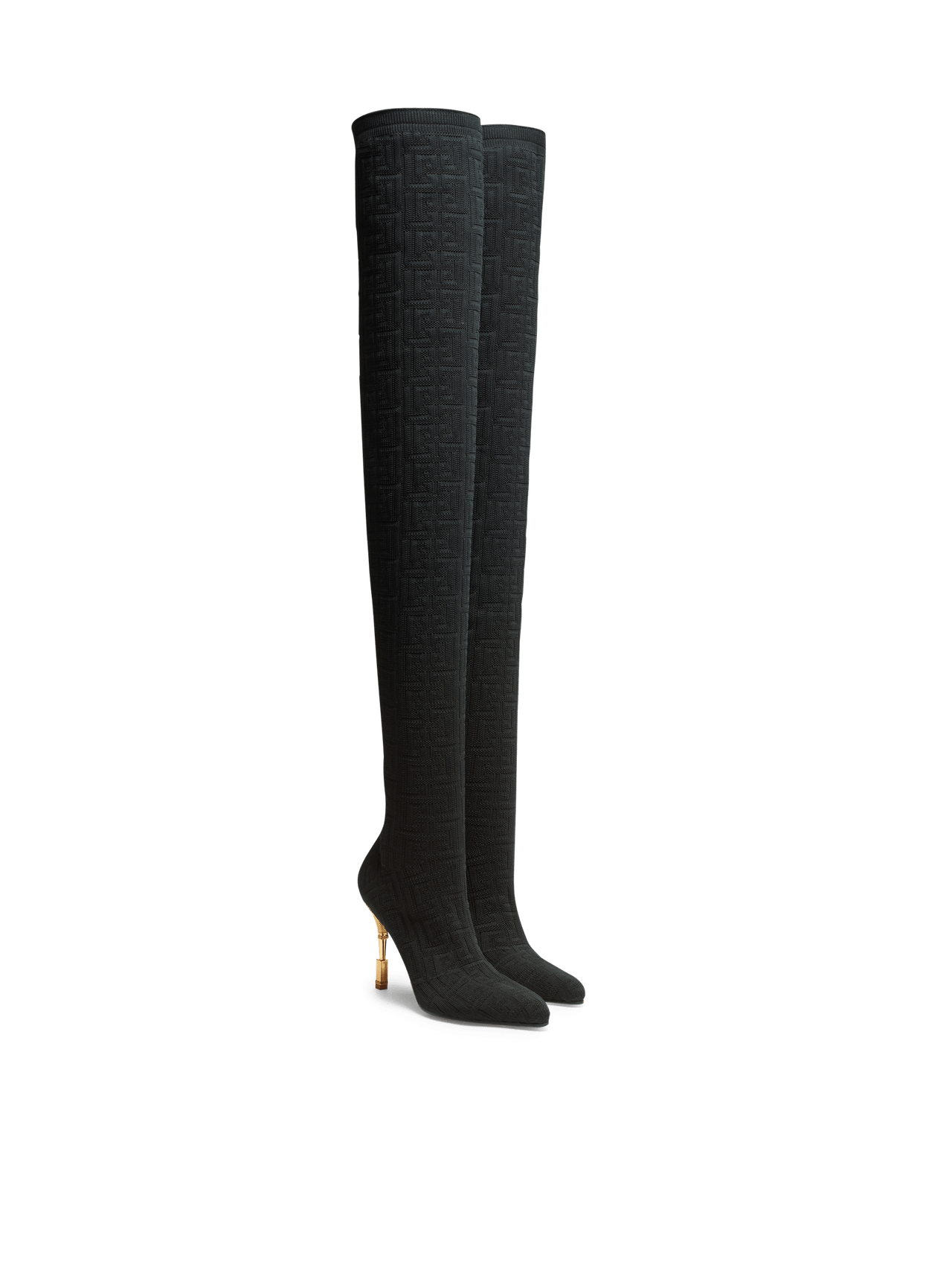 Balmain Women's Otk Boot Moneta-Monogram Knit