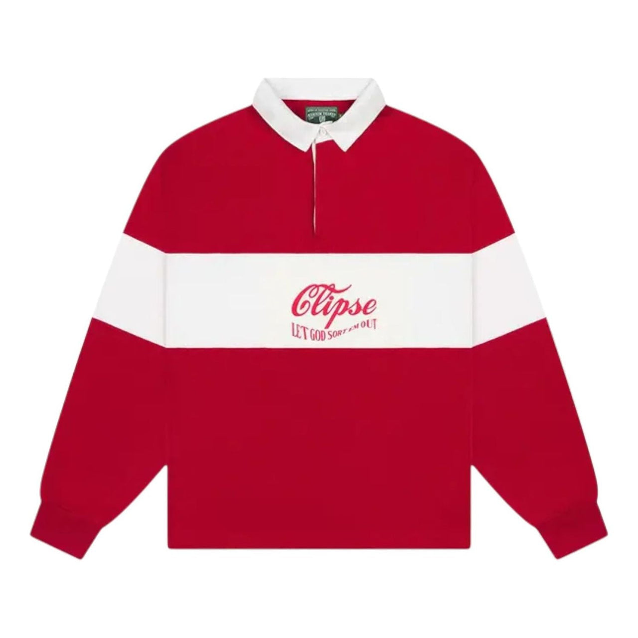 Denim Tears x Clipse Let God Sort Em Out Rugby 'Red' 05650-1SS2504DTXCLG-RED