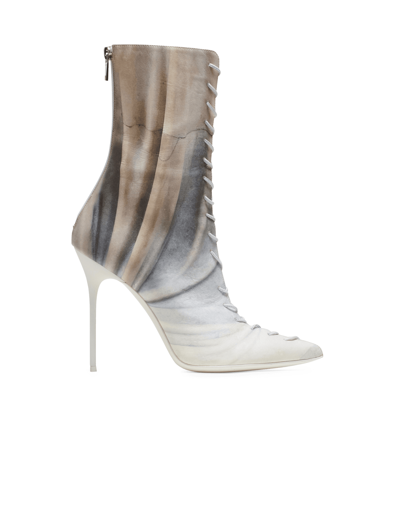 Balmain Women's Ankle Boot Uria-Calfskin Sculpture Print