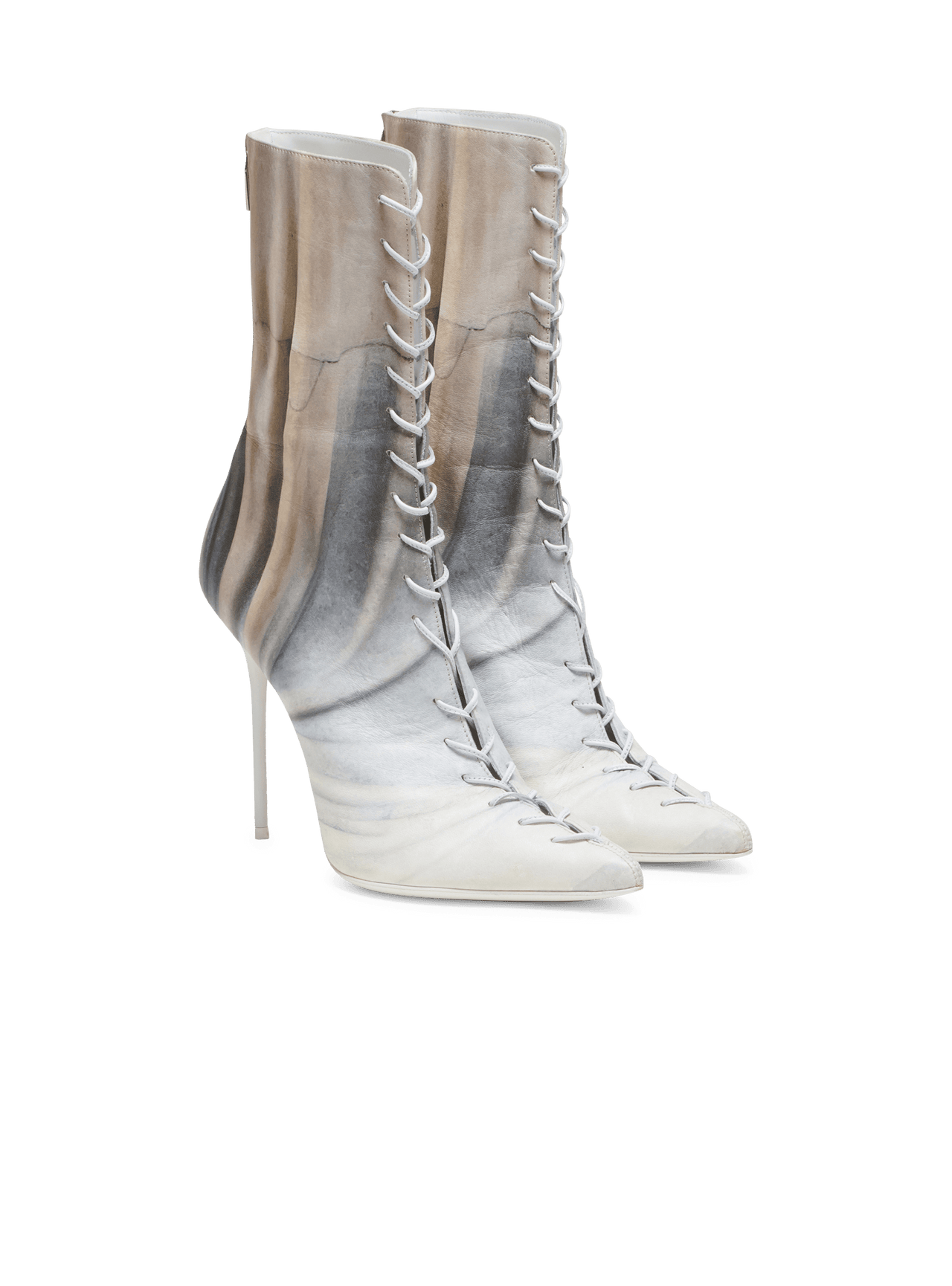 Balmain Women's Ankle Boot Uria-Calfskin Sculpture Print