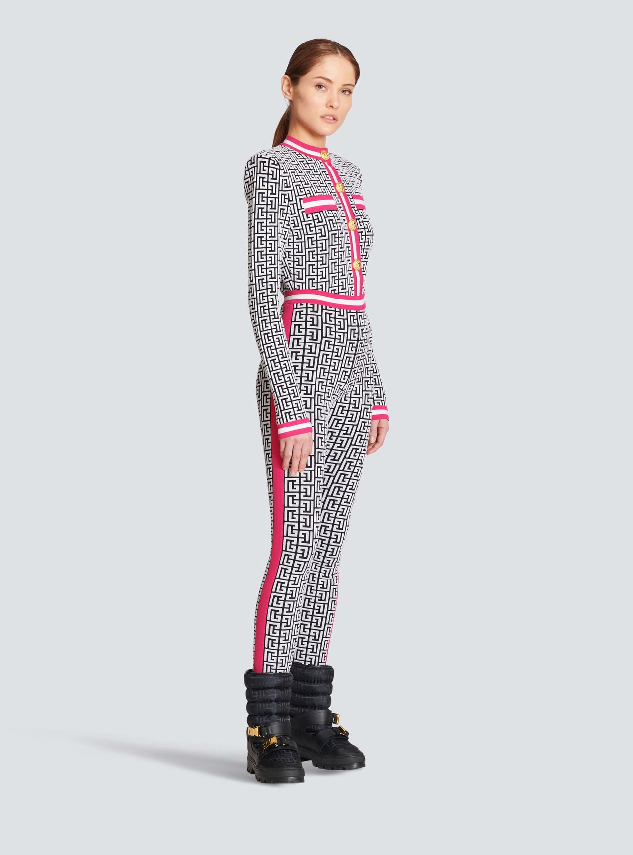 Balmain Women's Monogram Knit Leggings
