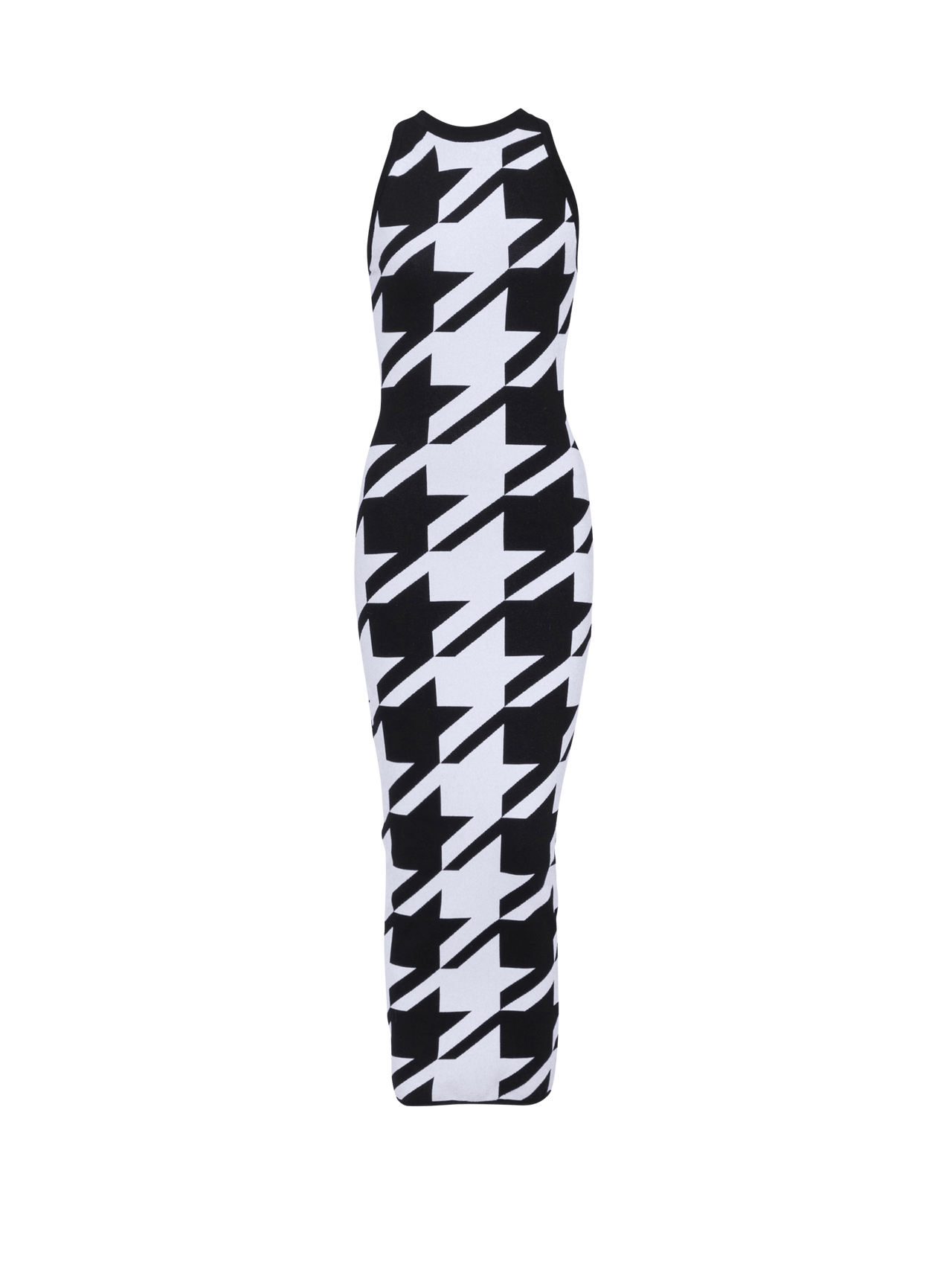 Balmain Women's Sleeveless Houndstooth Knit Midi Dress