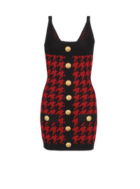 Balmain Women's Butonned Houndstooth Short Knit Dress