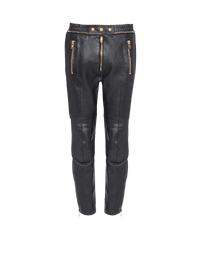 Balmain Women's Multi Zips Cut Leather Pants