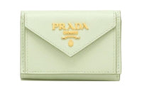 PRADA Leather Wallet Mini Women's Green