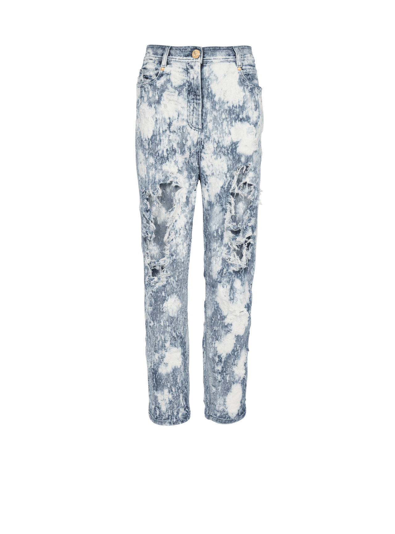 Balmain Women's Bleached & Destroy Boyfriend Jeans