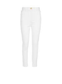 Balmain Women's Hw White Denim Slim Jeans