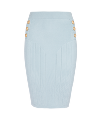Balmain Women's Hw 6Btn Knit Knee-Length Skirt