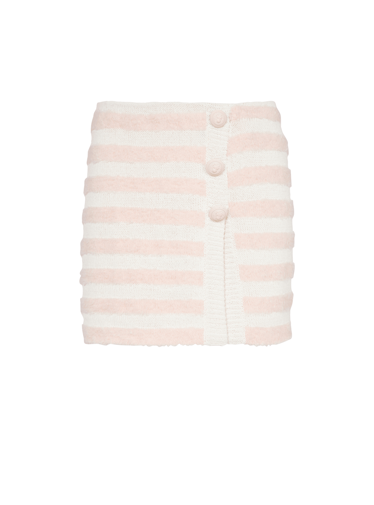 Balmain Women's 3 Btn Fluffy Stripes Wraped Short Skirt