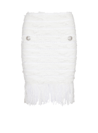 Balmain Women's 2 Btn Iridescent Fringed Tweed Skirt