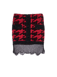 Balmain Women's Houndstooth Destroy Knit Mini Skirt