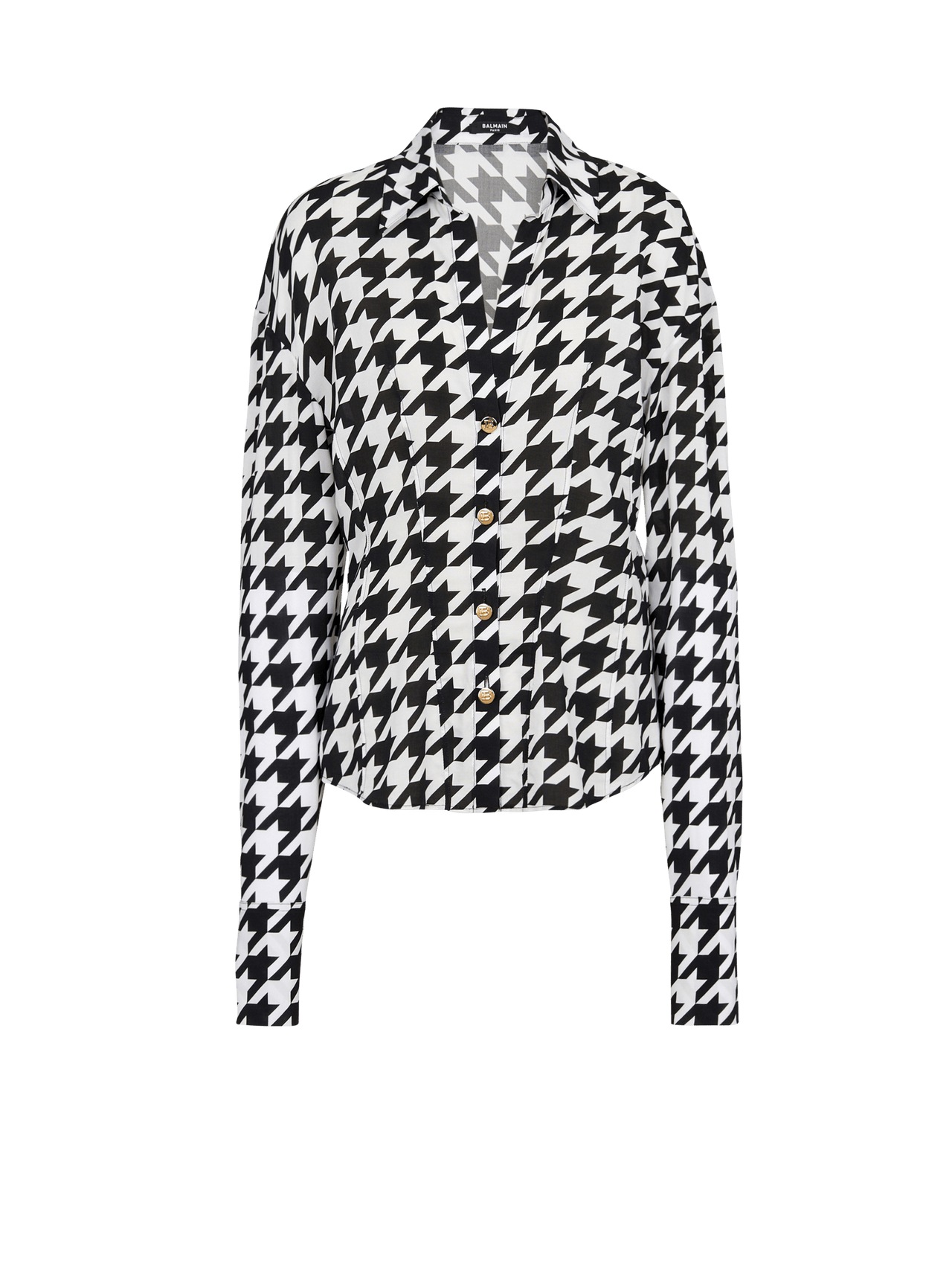 Balmain Women's Printed Houndstooth Fitted Shirt