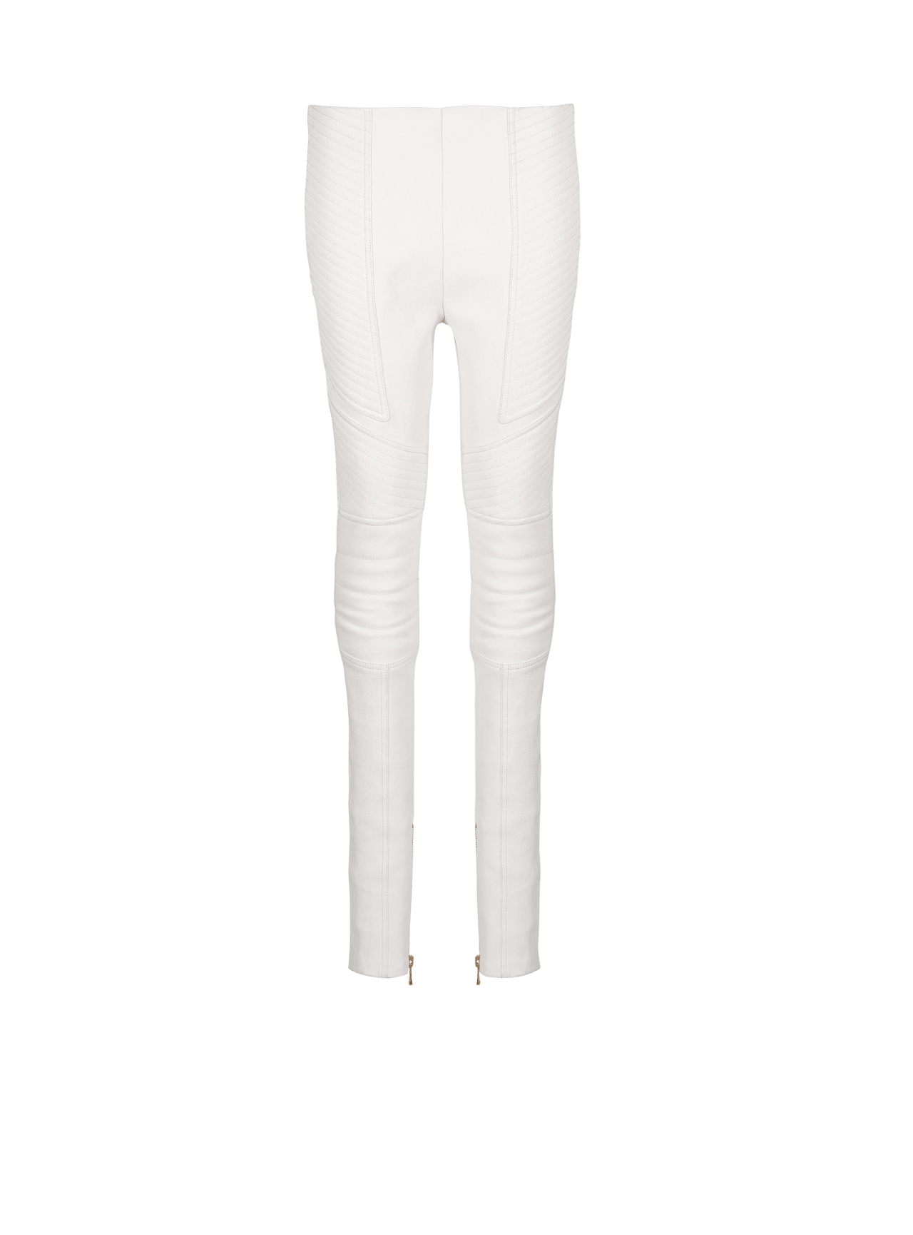 Balmain Women's Hw Biker Leather Skinny Pants